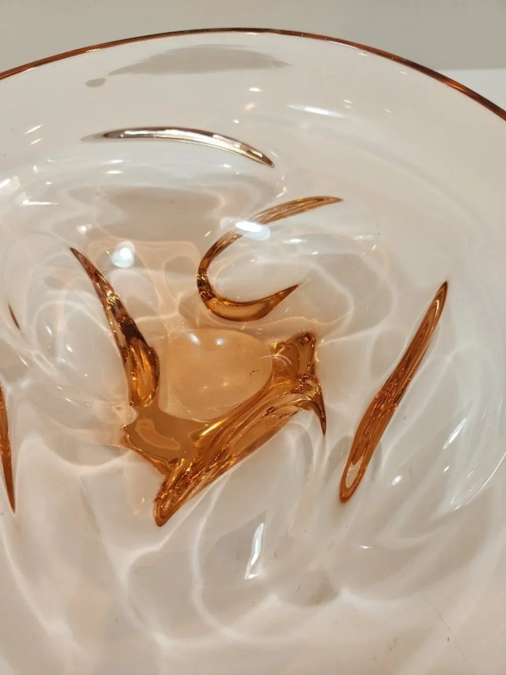 Mid-Century Czech Škrdlovice Art Glass Atlas Bowl by František Zemek c. 1955